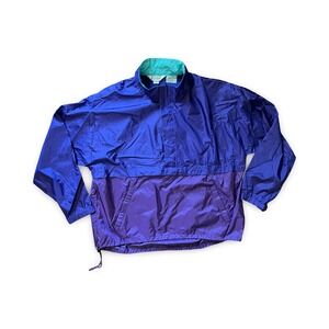 L.L. Bean Vintage Women's XL 1/2 Zip Colorblock Anorak Windbreaker Jacket Coat